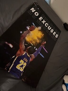 Market & Spruce Black, Yellow, Purple 'No Excuses' Basketball Wall Art